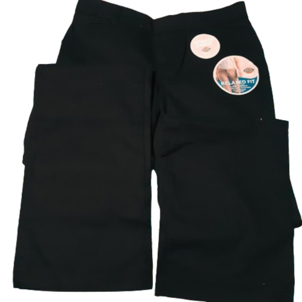 Dickies Relaxed Fit Black Wide Leg Women Twill Pants